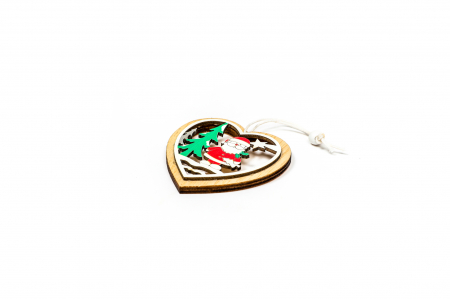 Decoratiune din lemn inima cu mos [2]