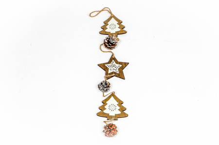 Decoratiune din lemn cu braduti si steluta [0]