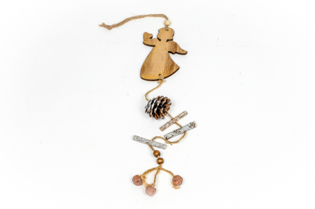 Decoratiuni Craciun - Decoratiune din lemn cu ingeras