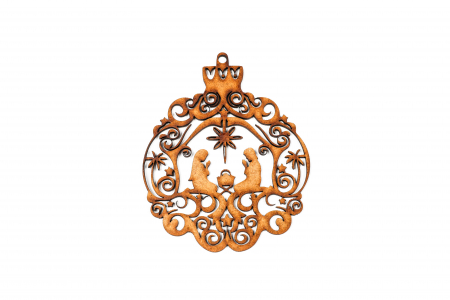 Decoratiune din lemn cu o iesle - natur [1]