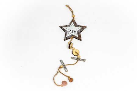 Decoratiune din lemn cu stea suprapusa [0]