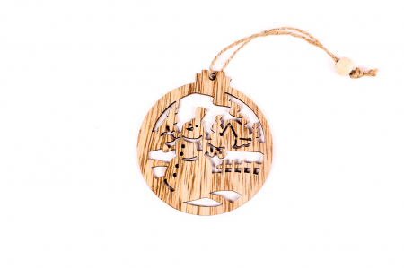 Decoratiune din lemn cu un om de zapada [0]