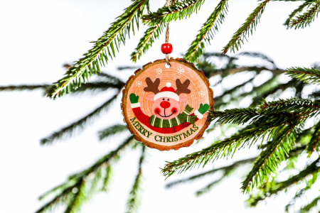 Decoratiune din lemn cu un ren [0]