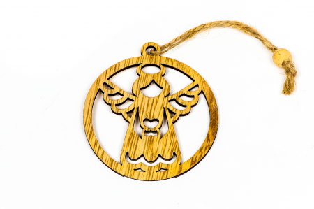 Decoratiune din lemn glob cu ingeras [0]