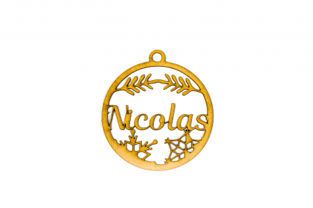 Decoratiuni cu nume - Decoratiune din lemn natur cu nume - Nicolas