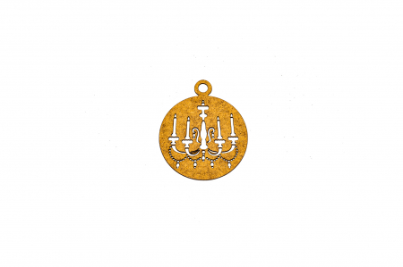 Decoratiuni Craciun - Decoratiune din lemn natur Glob cu Candelabru