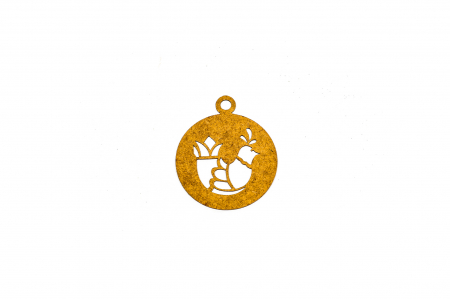 Decoratiuni Craciun - Decoratiune din lemn natur Glob cu gaina