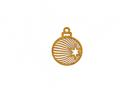 Decoratiuni Craciun - Decoratiune din lemn natur Glob cu stea