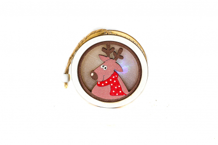 Decoratiuni cu lumina - Decoratiune rotunda din lemn care lumineaza cu ren