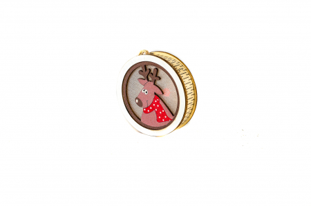 Decoratiune rotunda din lemn care lumineaza cu ren [2]