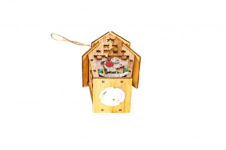 Casuta din lemn care lumineaza cu om de zapada [3]