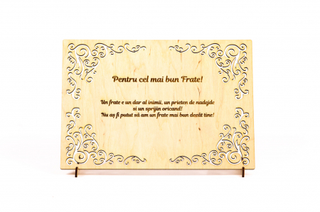 Cadouri pentru EL - Diploma personalizata din lemn- Pentru cel mai bun Frate!
