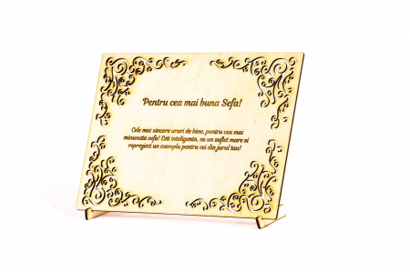 Diploma personalizata din lemn- Pentru cea mai buna Sefa! [1]