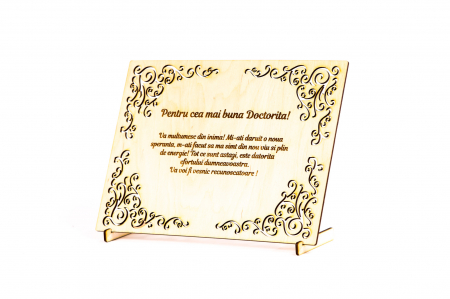 Diploma personalizata din lemn- Pentru cea mai buna Doctorita! [1]