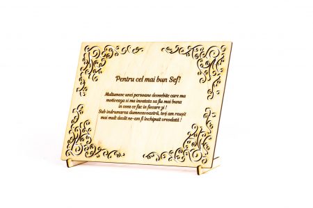 Diploma personalizata din lemn- Pentru cel mai bun Sef! [1]