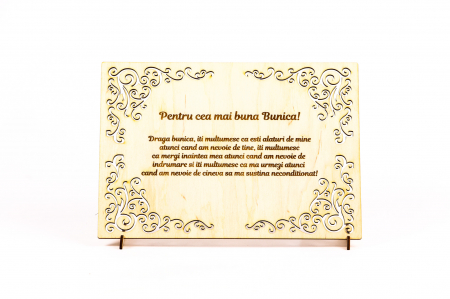 Diplome si Plachete - Diploma personalizata din lemn- Pentru cea mai buna Bunica!