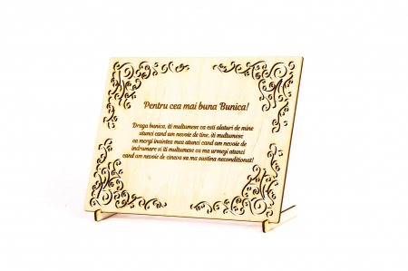 Diploma personalizata din lemn- Pentru cea mai buna Bunica! [1]