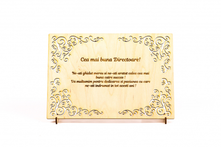 Diplome si Plachete - Diploma personalizata din lemn- Pentru cea mai buna Directoare!
