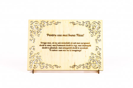 Diplome si Plachete - Diploma personalizata din lemn- Pentru cea mai buna Fiica!