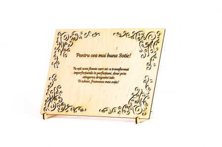 Diploma personalizata din lemn- Pentru cea mai buna Sotie! [1]