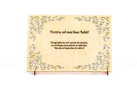 Cadouri pentru iubit - Diploma personalizata din lemn- Pentru cel mai bun Iubit!