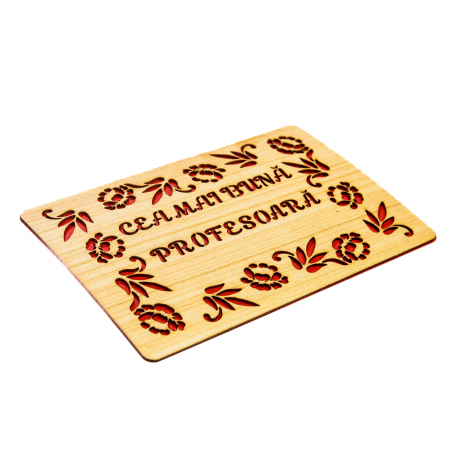 Felicitare personalizata din lemn - Cea mai buna profesoara! [1]