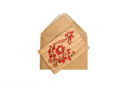 Felicitare personalizata din lemn cu o floare [2]