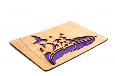 Felicitare personalizata din lemn cu o frunza [1]