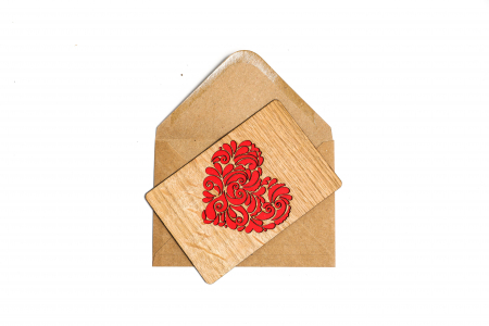 Felicitare personalizata din lemn cu o inima [2]