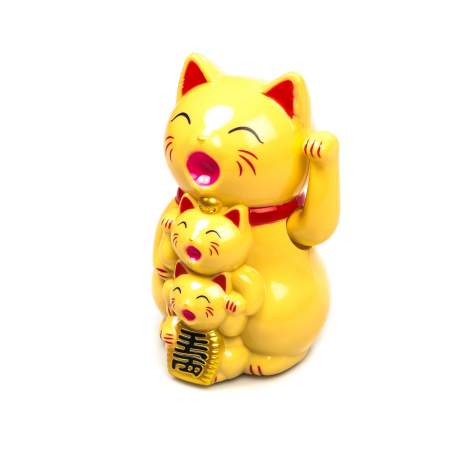 Statueta Feng Shui Pisica galbena pentru prosperitate [3]