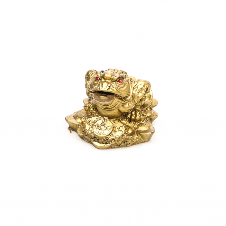 Statueta Feng Shui Broasca pe bani cu pepite [0]