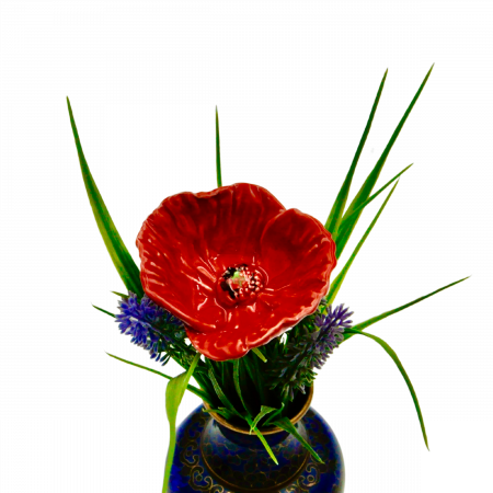 Produse din ceramica - Floare Ceramica MAC Rosu- mare