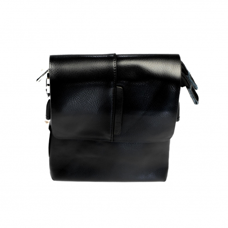 Geanta piele barbati cu inchidere pe magnet- neagra [7]