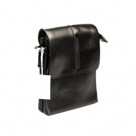 Geanta piele barbati cu inchidere pe magnet- neagra [5]
