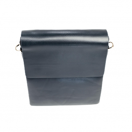 Geanta piele barbati mare cu inchidere pe magnet- albastra [6]