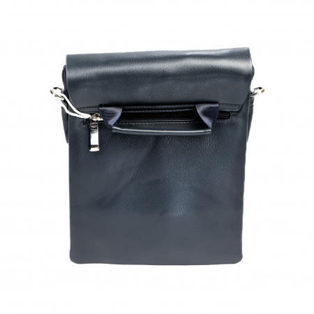 Geanta piele barbati mare cu inchidere pe magnet- albastra [3]