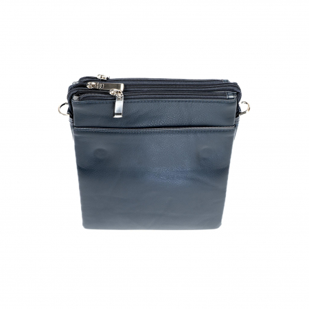 Geanta piele barbati mare cu inchidere pe magnet- albastra [4]