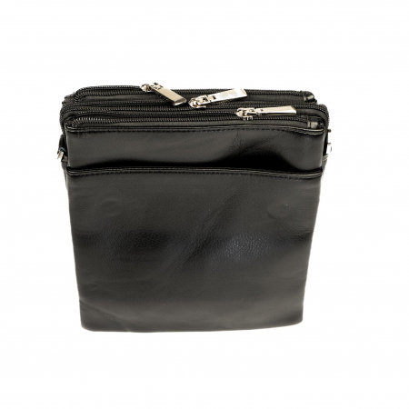 Geanta piele barbati mare cu inchidere pe magnet- neagra [4]