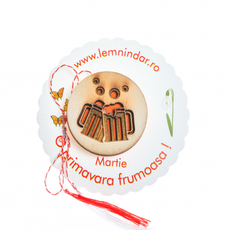 Insigne - Insigna din lemn cu 2 beri