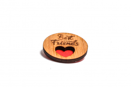 Insigna din lemn cu Best friends! [3]