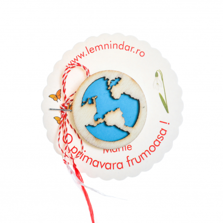 Insigne - Insigna din lemn cu globul pamantesc