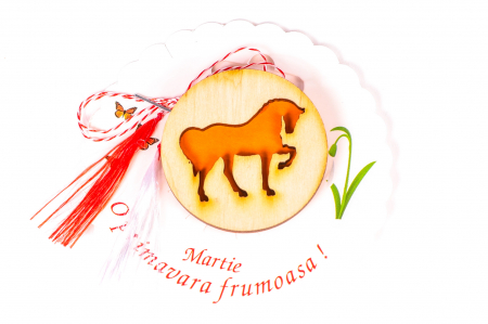 Insigne - Insigna din lemn cu un cal