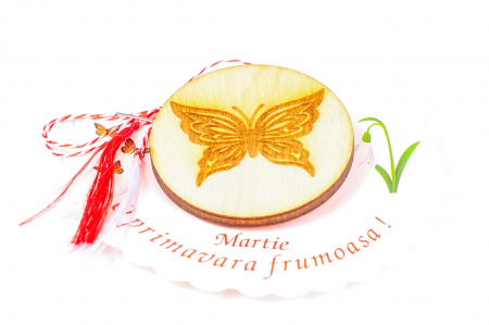 Insigna din lemn cu un fluture [1]