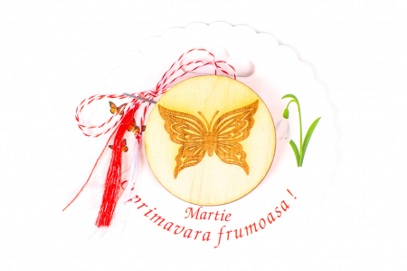 Insigne - Insigna din lemn cu un fluture