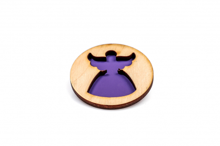 Insigna din lemn cu un inger mov [3]