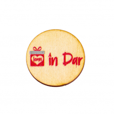 Produse din lemn personalizabile - Insigna PRINT UV cu model special si/sau logo client