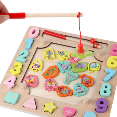 Joc educational Montessori cu bilute, numere si animale [0]
