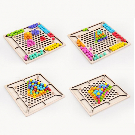 Joc educational Montessori cu bilute si modele diverse [2]