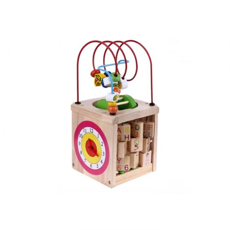 Joc educational Montessori Cub din lemn - 6 in 1 [3]