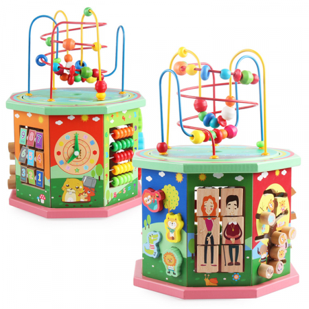 Joc educational Montessori Cub din lemn - 9 in 1 [3]